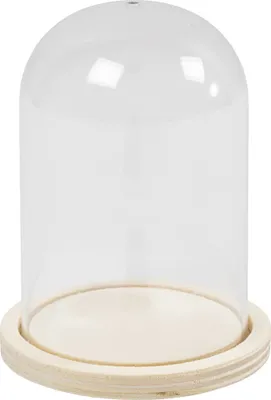 Produktbild von Creativ Company CC Glasglocke auf Holzsockel 9,5x6 cm