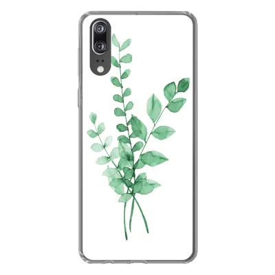 Produktbild von MuchoWow® Handyhülle Schutzhülle Hülle für Huawei P20 Aquarelle - Blätter - Pflanzen Silikon Softcase Handy Hülle - Hardcover