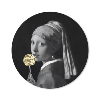 Produktbild von MuchoWow® Mauspad Mousepad Das Mädchen mit dem Perlenohrring - Vermeer - Süßigkeiten 40x40 cm - Mousepads - Maus Mat - Pad - Mausunterlage - Schreibtisch Accessoires