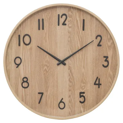 Obrázok produktu pre Atmosphera | Nástenné hodiny - 55 cm - Drevo - Minimalistický dizajn - Škandinávsky štýl - Dekoratívne