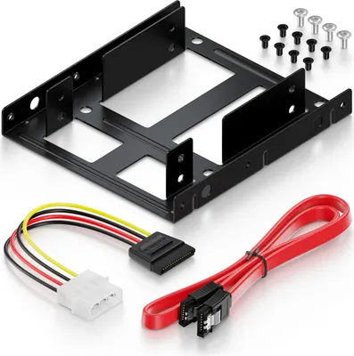 Produktbild von deleyCON Einbaurahmen für 2,5" Festplatte SSD auf 3,5" - Adapter Festplatten Einbau Rahmen (bis zu 2x 2,5" Festplatten HDD oder SSD) Wechselrahmen Halterung