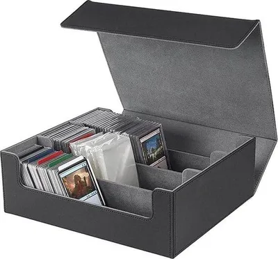 Produktbild von Famanu Kartenhalter für Sammelkarten - magnetische Kartenaufbewahrungsbox - ladbare Hülle - schwarz