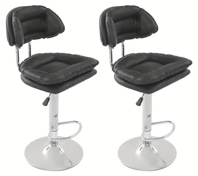 Image de Tabouret de bar - Tabouret - Tabouret de bar - Tabourets - Chaise de cuisine - Noir - Gris foncé