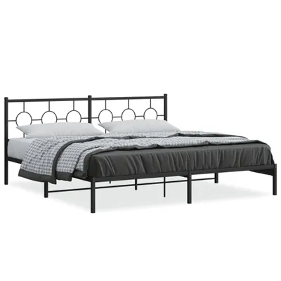 Obrázek produktu pro Postel s čelem kovová černá 193x203 cm