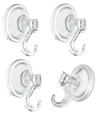 Produktbild von Saug-Haken Set - 4 transparente Saugknöpfe - bis 3 kg Tragkraft