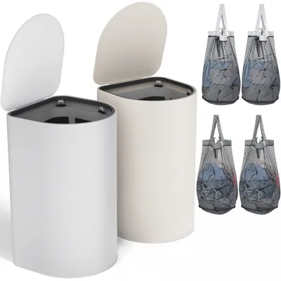 Produktbild von Rainsworth W?schekorb mit Deckel 140L W?schesammler - 4 Herausnehmbaren W?sches?cke
