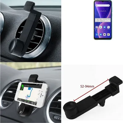 Produktbild von K-S-Trade Lüftungshalterung kompatibel mit Blackview Oscal C60 KFZ-Halterung Autohalterung Handy-halterung Lüftungsgitter Lüftungsschlitze Schwarz