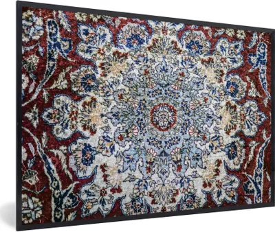 Produktbild von MuchoWow® Gerahmtes Poster Persische Teppiche - Teppiche - Mandala 90x60 cm - Poster mit Schwarzem Bilderrahmen Wandposter Rahmen Foto Bilder - Fotorahmen - Foto-Plakat