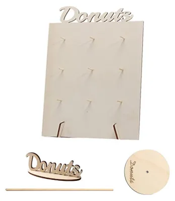 Donut-Wandhalter aus Holz, 3 Stück, für 9 Donuts