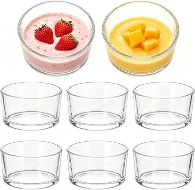 Productafbeelding van Dessertglazen set van 8 - 200 ml - glas - vaatwasmachinebestendig - stapelbare serveerschalen