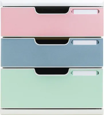 Produktbild von Exacompta Schubladenbox Modulo, 3 Schubladen, AutentiK Farben sortiert 325303D