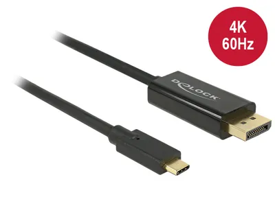 Obrázok produktu pre DeLOCK 85257, 3 m, USB Typ-C, DisplayPort, Samec, Samec, Zlato