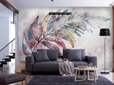 Produktbild von Vlies Fototapete Blätter 400x280 cmTapeten Wandtapete XXL Natur Pflanzenmotiv Fern wie gemalt b-A-10042-a-a