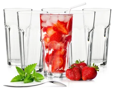 Immagine prodotto di 6 bicchieri da cocktail - capacità 425 ml - design a righe