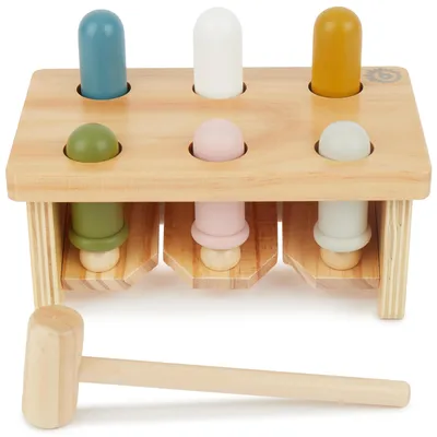 Immagine prodotto di Panca da martellare Bieco a partire da 1 anno | Gioco con martelletto per neonati a partire da 1 anno in legno | Giocattolo per lo sviluppo motorio a partire da 1 anno | Tavola di attività | Gioco da martellare per neonati | Gioco con martelletto | Gioco con martello | Panca da martellare per neonati | Giocattolo in legno con martello Montessori