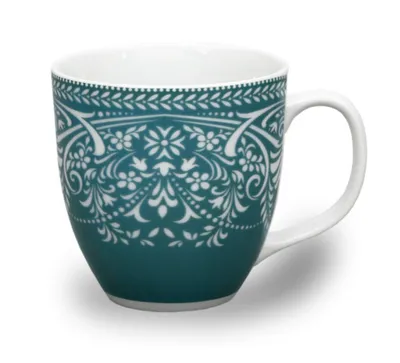 Obrázok produktu pre Porcelánový hrnček, 0,47 l, modrozelená čipka, Thun 1794
