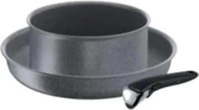 Image de Lot de 1 poêle 28cm et 1 casserole 20cm aluminium antiadhésif  + poignée - Tefal - L6829202 - ingenio mineralia force