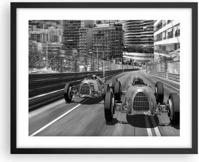 Produktbild von Gerahmtes Poster - Schwarzer Rahmen - Formel 1 Retro - 50x40 cm - Wand Bild - Wanddeko - Wandbilder - Kunstposter - Wandposter - Bilderrahmen - Bilder - Kunstdruck - Wanddekoration - P2BAA50x40-4843