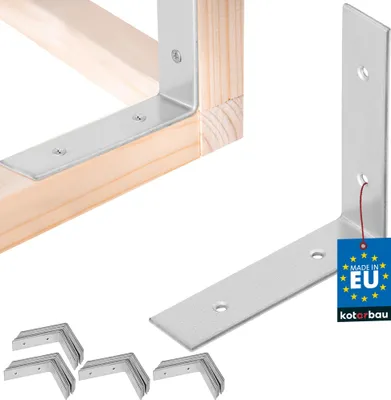 Zdjęcie produktu dla KOTARBAU® 50 szt. Łącznik kątowy 80 x 80 x 20 mm stal ocynkowana srebrny kątownik do dużych obciążeń łącznik kątownik meblowy kątownik blacha drewniana łącznik półka kątownik metalowy stabilny trwały kątownik stalowy