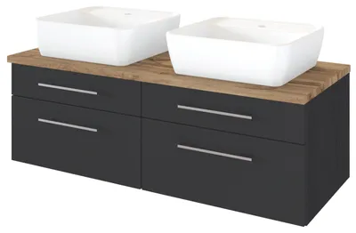 Produktbild von Held Möbel Waschtisch Davos 120 cm graphit/matt grau