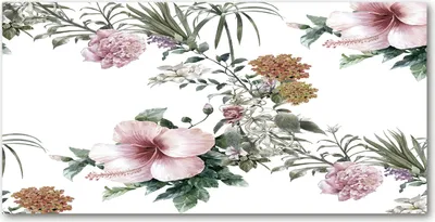 Produktbild von Tulup Glas-Bild -140x70- Wandkunst Dekorative Wand für Küche & Wohnzimmer - Blumen & Pflanzen - Blumenmuster - Mehrfarbig