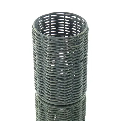 Produktbild von Riffelmacher Laterne M Grau Holzgeflecht auf Metallrahmen Ø 11 cm