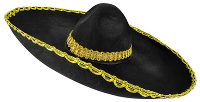 Produktbild von Mexikanischer Sombrero mit Goldrand, 60 cm