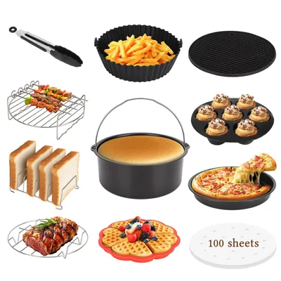Produktbild von Aigostar Heißluftfritteuse Zubehör, 12 Stück Airfryer Zubehör, Silikonform Zubehör für Zubehör heißluftfritteuse