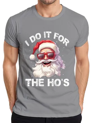 Immagine prodotto di Maglietta da uomo I Do It For The Ho's Father Christmas Funny Gift, Grigio, L