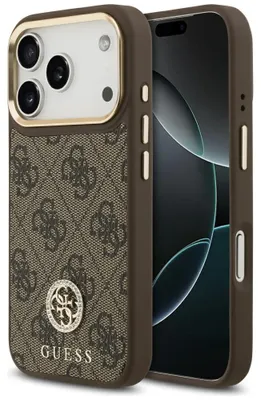 Obrázok produktu pre Guess – Hardcase 4G Strass Logo MagSafe obal na iPhone 17 Pro – hnedý