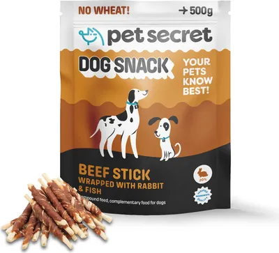 Zdjęcie produktu dla Przysmaki dla psa smaczki pałeczki wołowe z królikiem i rybą 500 g