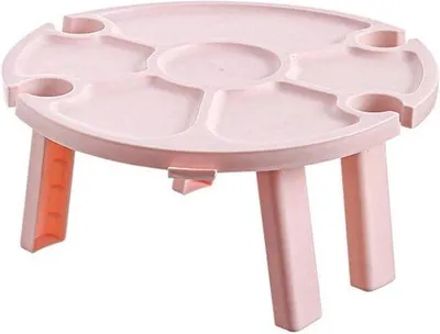 Immagine prodotto di Schermo da tavolo pieghevole in plastica con portabottiglie, rosa