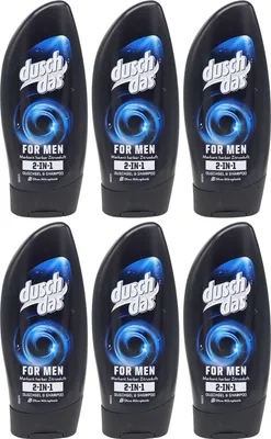 Produktbild von 6x duschdas Duschgel FOR MEN 250ml Shampoo 2-in-1 mit Zitrusduft