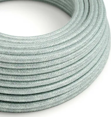 Immagine prodotto di Creative-Cables Cavo elettrico rivestito in tessuto, Sezione 2 x 0,75 mm², Cotone Verde RX12, 10 m, Rotondo, effetto seta