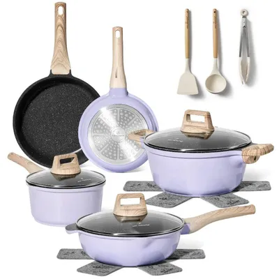Produktbild von Topfset 13-teilig mit Granit-Antihaftbeschichtung, Induktion, Blau