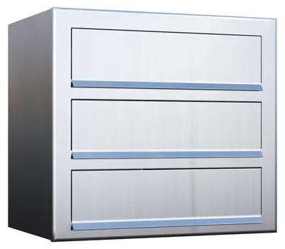 Produktbild von Wandbriefkasten Cube for Three aus Edelstahl