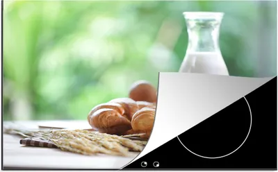 Produktbild von KitchenYeah© Herdabdeckplatte Französisches Frühstück in der Natur , 80x52cm, Küche Deko, Glaskeramikkochfeld Herdabdeckung, Abdeckplatte fùr Kochfeld