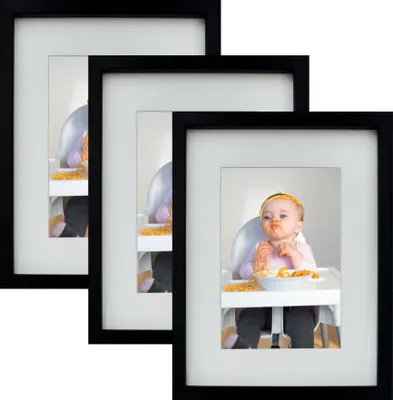 Produktbild von BD ART 3 er Set 15 x 21 cm Bilderrahmen mit Passepartout 10 x 15 cm, 3-Pack, Schwarz