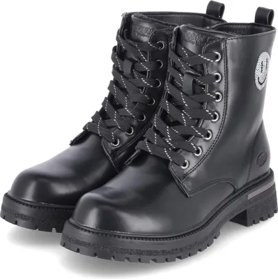 Produktbild von Dockers Mädchen Schnürstiefeletten/ Combat Boots Schwarz Kunstleder Größe: 36