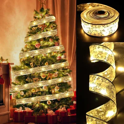 Lichterkette 10 m, 100 LEDs, warmweiß, batteriebetrieben