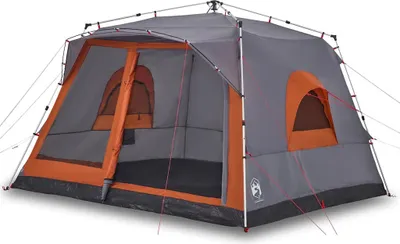 Produktbild von vidaXL Familienzelt für 7 Personen Grau und Orange Quick Release