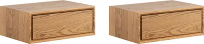 Productafbeelding van Set van 2 nachtkastjes "Adria", nachtkastje 50x35x19 cm met lade, massief hout, kleur naar keuze, wildeik, naturel