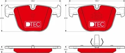 Produktbild von TRW Bremsbeläge Satz Hinten für BMW X5 (E70) GDB1892DTE