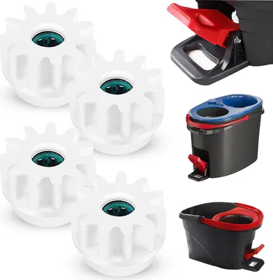 Produktbild von 4 Stück - Ersatzteile für Wischmopp - Ersatzlagerverbindung Zahnrad Wischmopp Eimer - Reparatur und Ersatz Lager Zahnrad Pedal - Für Vileda und weitere Wischmopp Teile