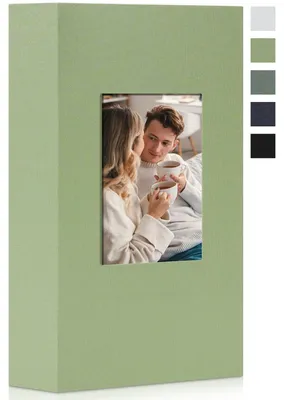 Imagen del producto de Álbum de fotos Omgoods, tamaño 10 x 15 cm, con 300 compartimentos, color verde claro