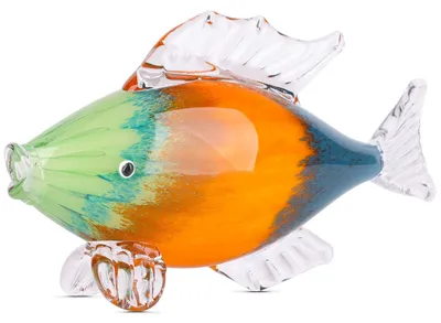 Produktbild von Handgeblasene Glasfischskulptur zur Dekoration