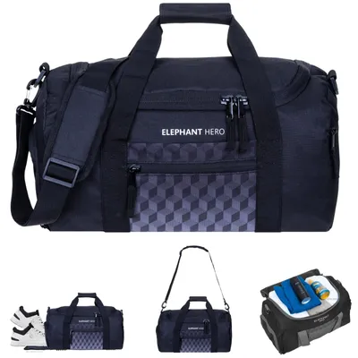 Produktbild von Sporttasche Jungen Schuhfach Schule Tasche klein Elephant Hero Signature Kinder Sport Gepäck Gym Bag 42 x 23 cm 12868 Black Cube
