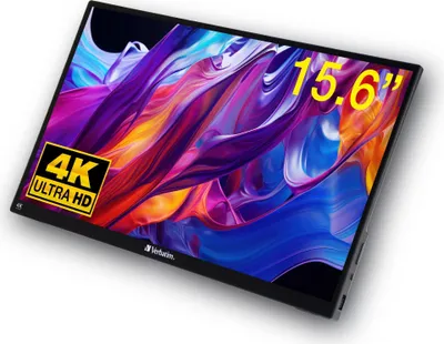 Produktbild von Verbatim 32238, 39,6 cm (15.6"), 3840 x 2160 Pixel, 4K Ultra HD, LCD, 6 ms, Schwarz