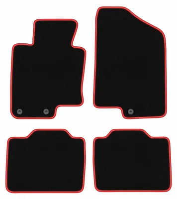 Produktbild von Fußmatten Velours Schwarz/Rot für Kia Optima III TF 2010-2015 Set 4-tlg