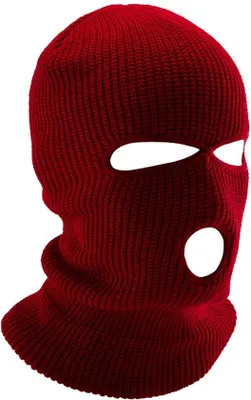 Immagine prodotto di Maschera da sci a tre strati, unisex, rosso scuro, in pile.